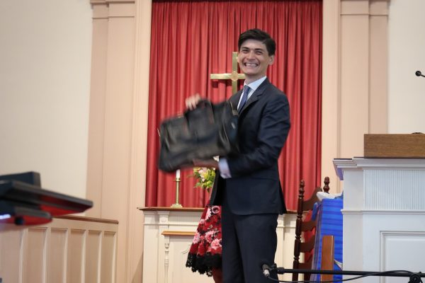 Francisco clearly likes the briefcase!