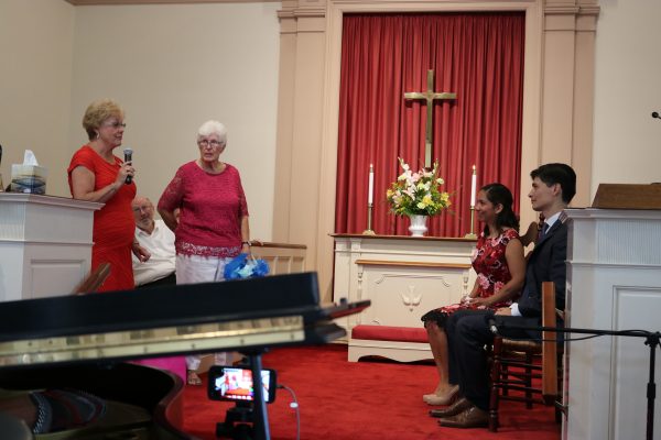 Linda & Jean present the Prayer Shawls